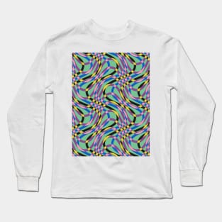 Green Op Art Pattern Long Sleeve T-Shirt